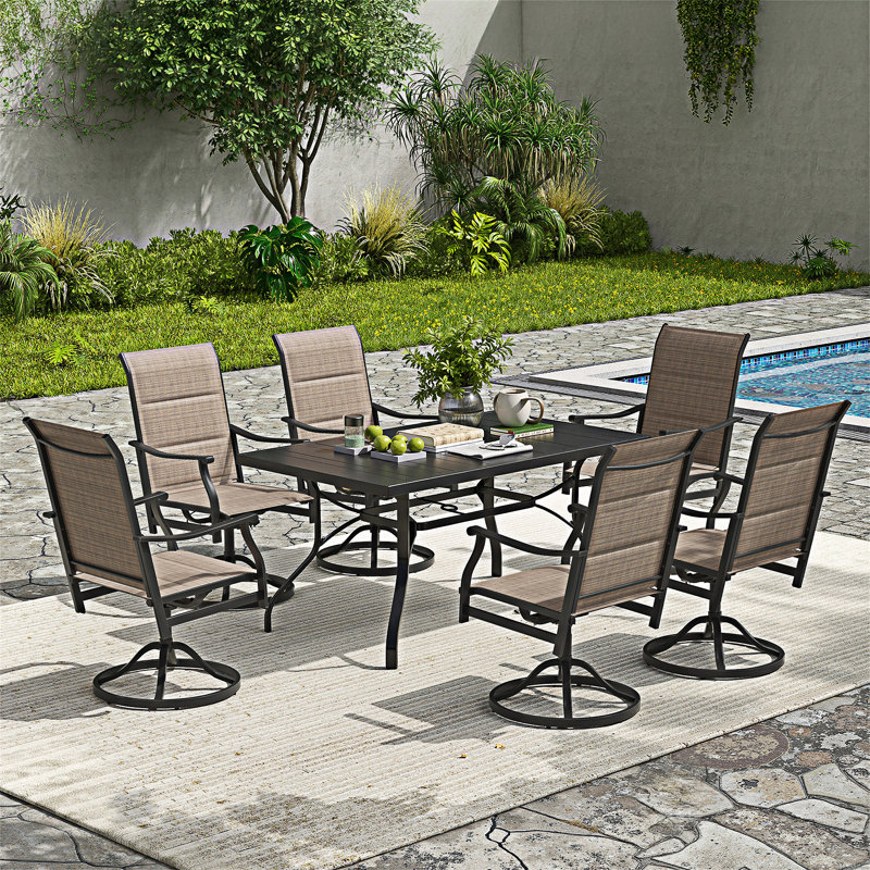 Latitude Run® Swivel Outdoor Patio Dining Chairs Set Of 2 - Wayfair Canada
