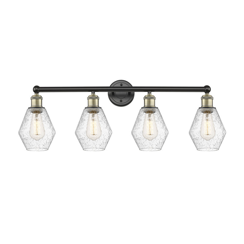 Éclairage pour meuble-lavabo 4 lumières 33 pouces Gabbie, Granuleux, Laiton antique noir