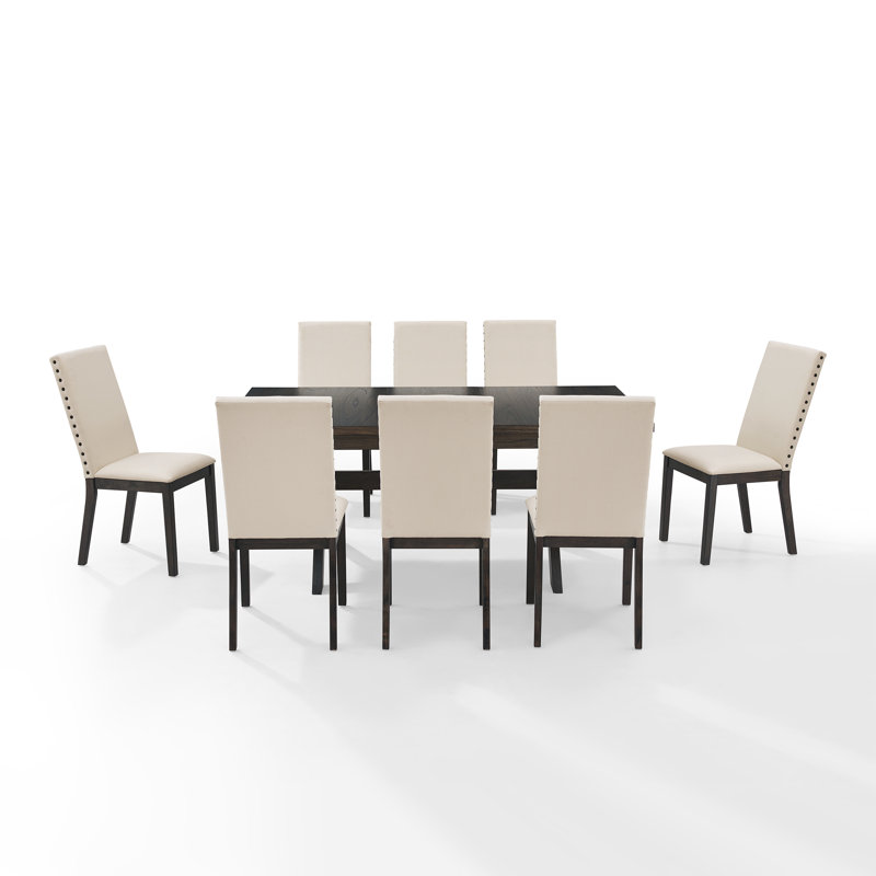 Ensemble de salle à manger Dunblane, 9 pièces : table, 8 chaises