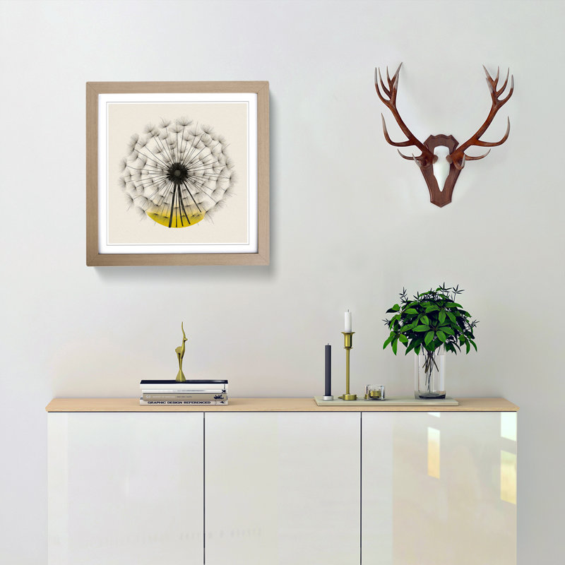 Dandelion Bauhaus No.3 - Framed Print, Oak