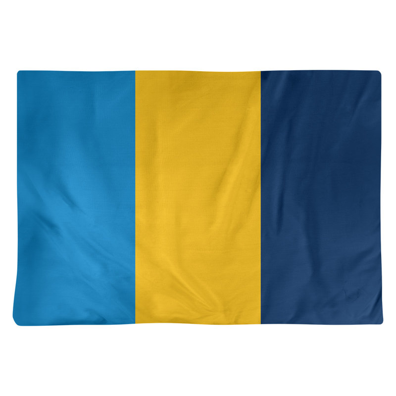 La Power Polyester Striped Rectangle Placemat, Light Blue/Yellow/Navy Blue