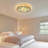 4-Light 19.7" Dimmable Tiffany Glass Flush Mount