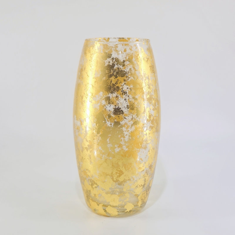 Vase Leiston, Doré, H 10 po x l 5 po x P 5 po