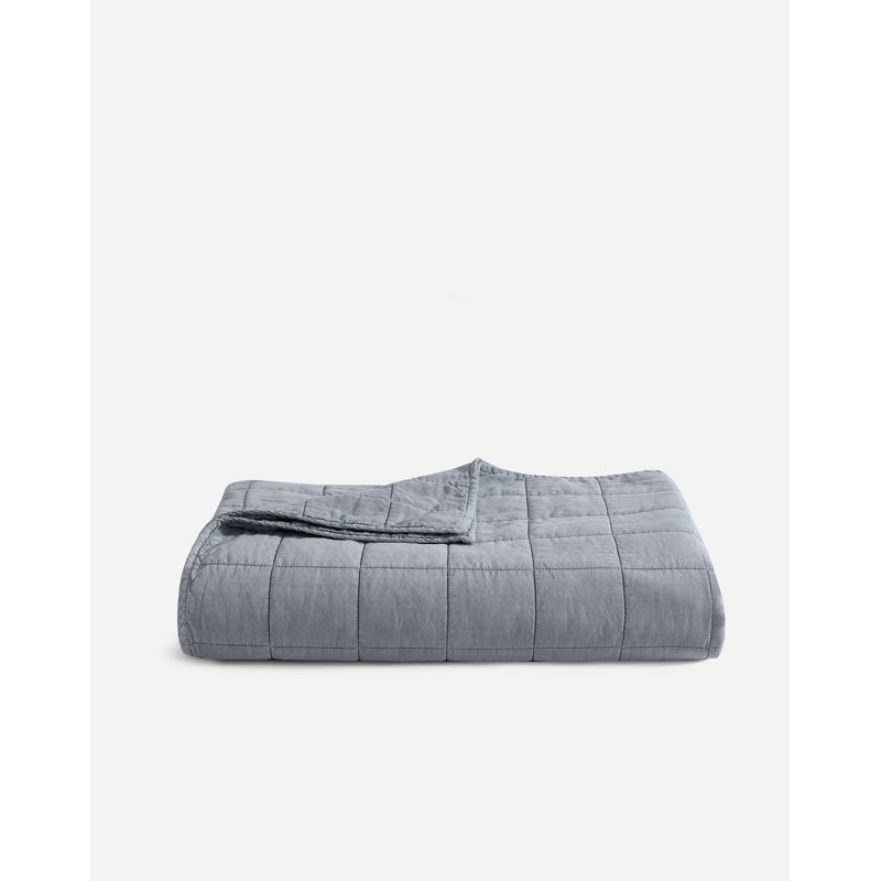 Stonewashed Lyocell Quilt, Coal, King Quilt