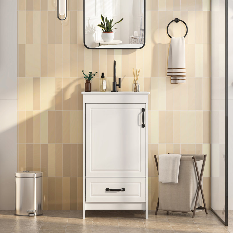 18'' Single Bathroom Vanity With Ceramic Top