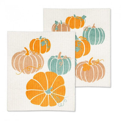 Set Of 2 Pastel Pumpkins Dishcloths