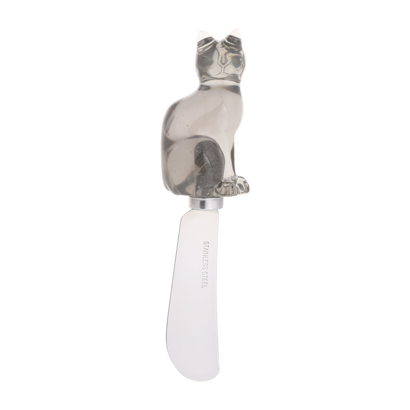Black Cat Transparent Polyresin Cheese Spreader, S4