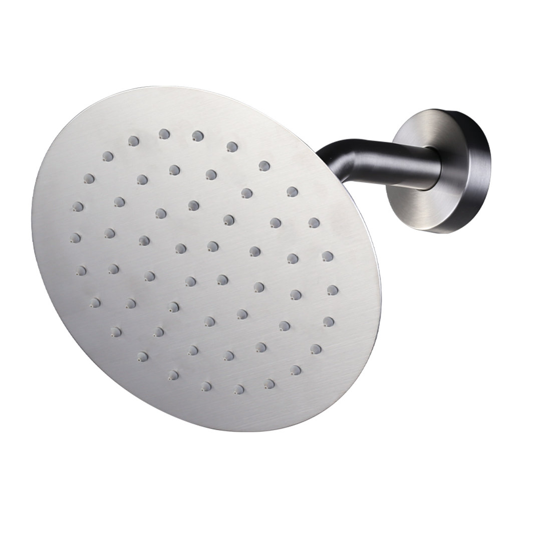 Wide Round Rain Shower Head For Bathroom With 1.8 GPM High-Pressure Swivel Rainfall Spray ARCORA 