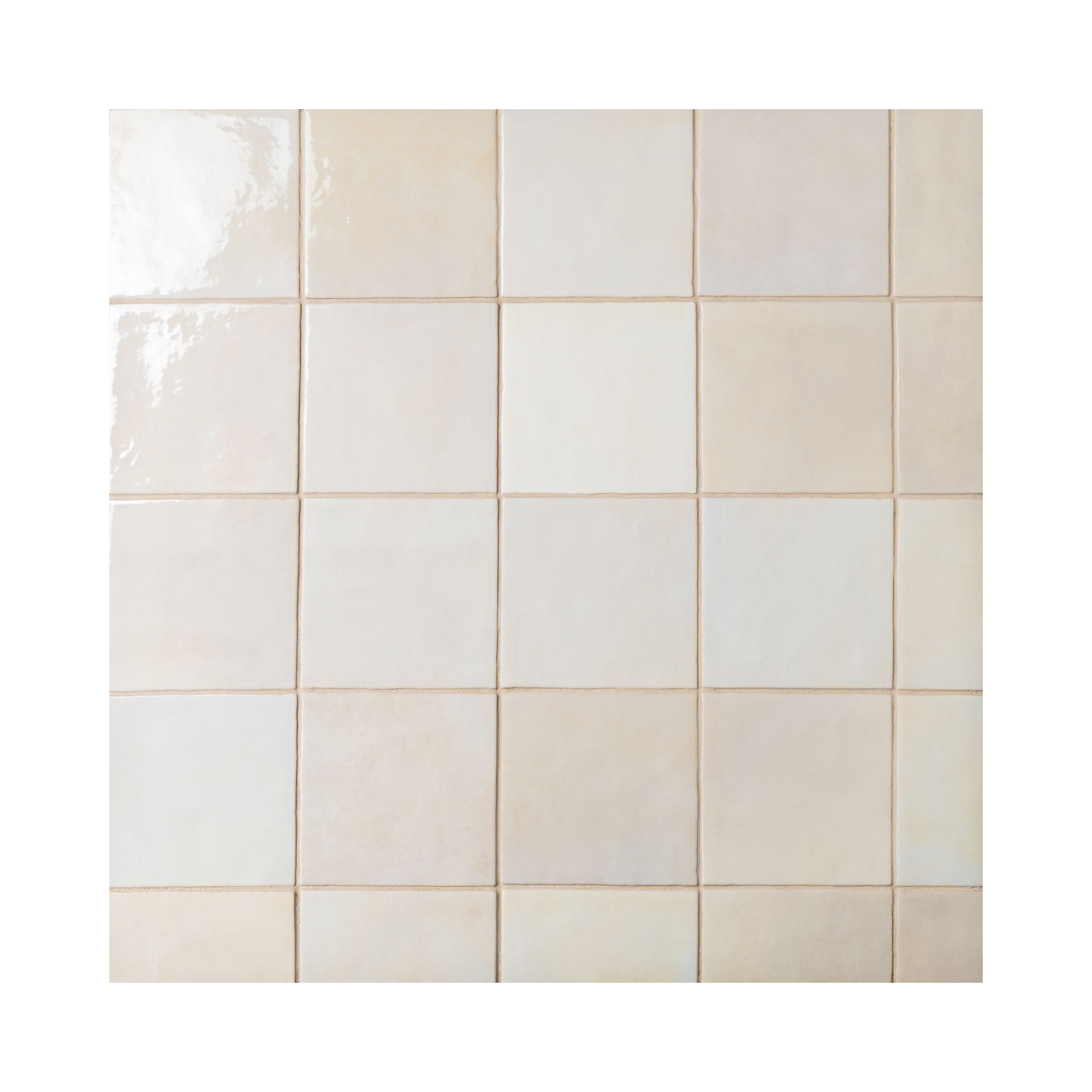 Cloe 5 in. x 5 in. Handmade-Look Ceramic Wall Glossy Subway Tile, Creme