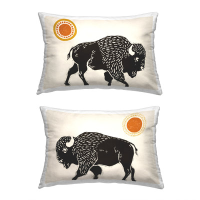 Ensemble de coussins décoratifs imprimés Bison & Sun par Victoria Barnes