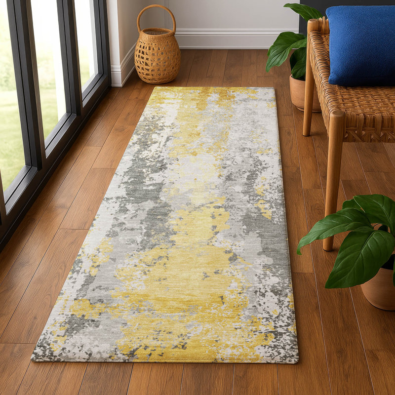 Premium Machine Washable Stallings AMF1848 Abstract Rug, Runner 2'3" x 7'6"