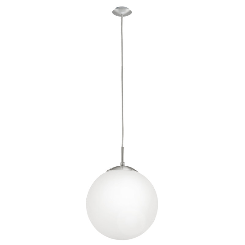 Carnahan 1 - Light Satin Nickel Sphere Pendant, 25cm