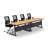 Lyndzi Rectangle 4 Person Flip Top 72'' L Modular Training Table and Chair Set with Casters and Modesty Panel and Cable Management