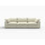 Canapé modulaire 120 po en mélange de lin kaki avec coussins décoratifs