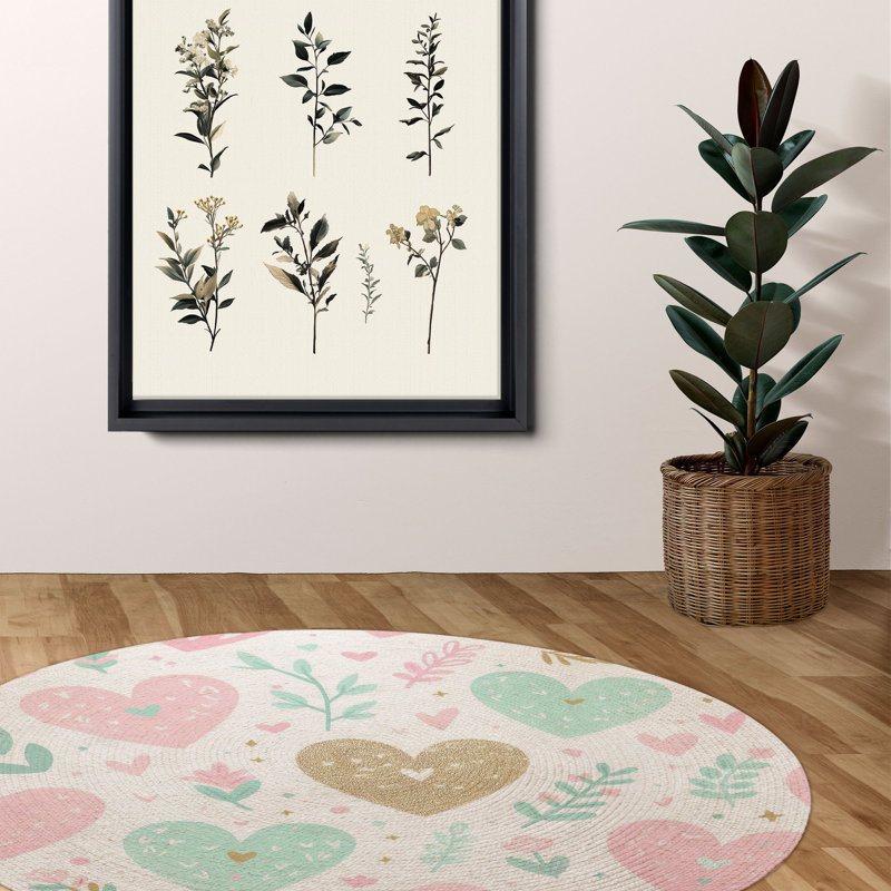 Tapis tressé romantique, Rond 5 pi