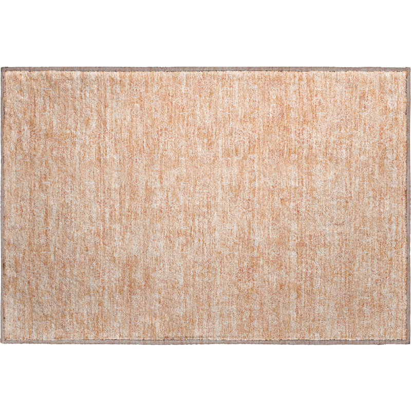 Premium Machine Washable Prisco Peach Rug, Rectangle 1'8" x 2'6"