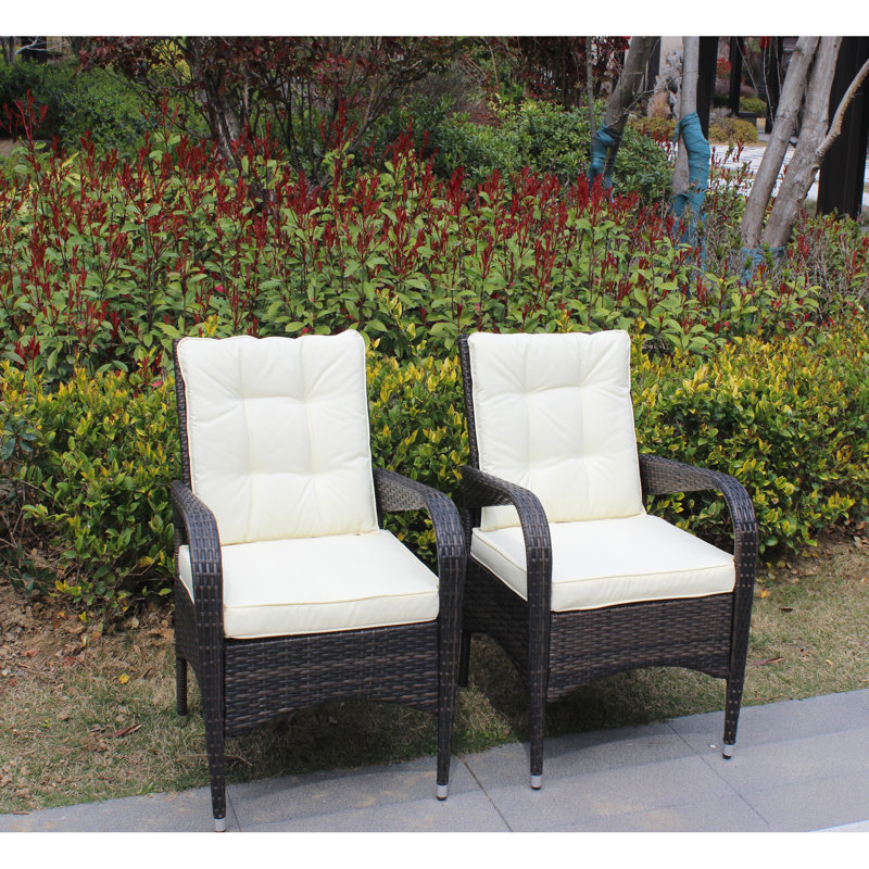 Chaises de salle à manger 2 pièces avec coussins Liberatore (coussin beige)