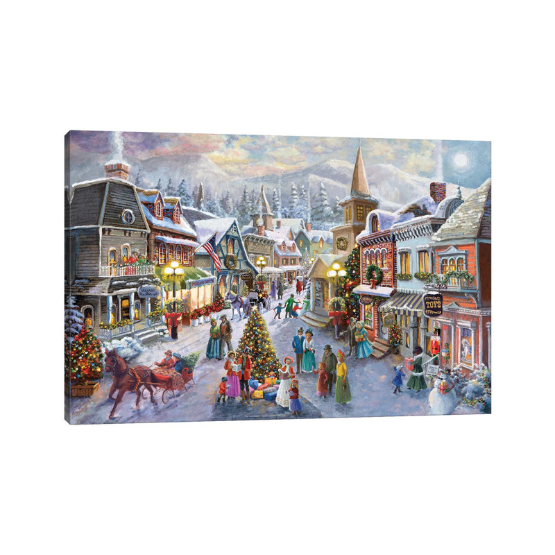 Victorian Christmas Village - Giclée sur toile tendue avec châssis, H 40 po x l 60 po