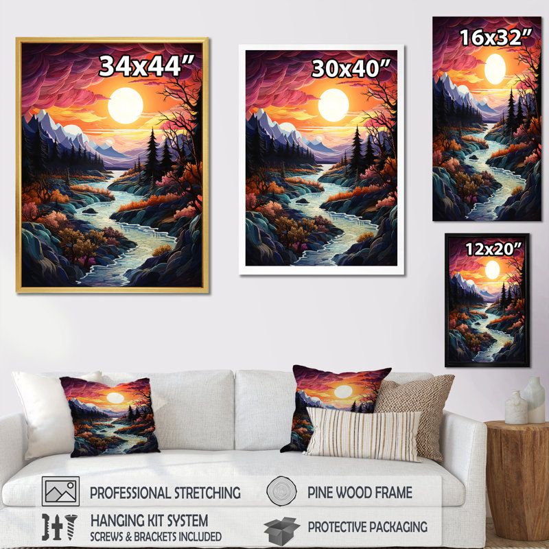 Aurore boréale, lever de soleil I - aurore boréale, reproduction d'art sur toile_106501, H 44 po x l 34 po x P 1,5 po