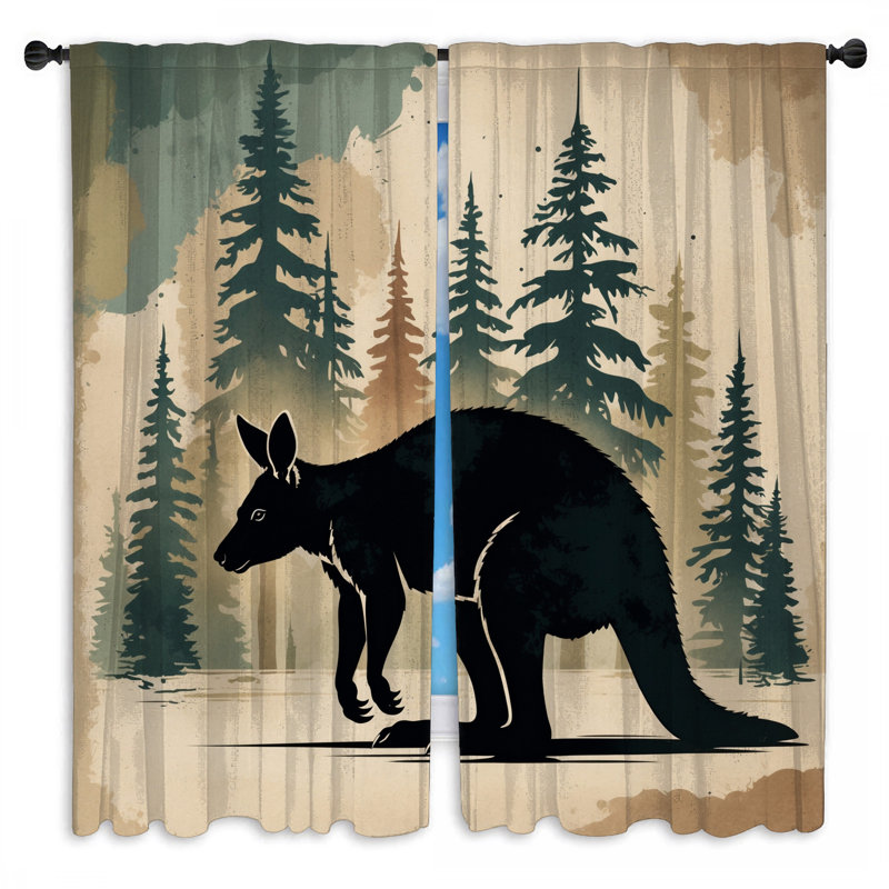 Rideaux kangourou Kangaroo, 56 po x 76 po - 2 panneaux, Transparent