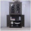 Buffet durable en panneau de fibres à densité moyenne avec 4 portes miroir en acrylique, tablettes réglables pour un rangement polyvalent et une organisation élégante