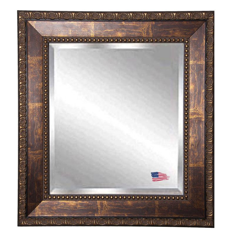 Miroir mural biseauté traditionnel vieilli Acton