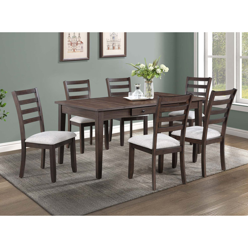 Table de salle à manger multifonctionnelle 7PCS avec 2 tiroirs latéraux intégrés, rangement caché et chaise rembourrée