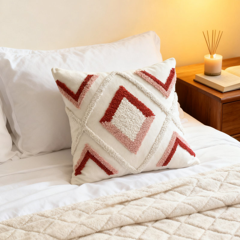 Housse de coussin géométrique 1 pièce
