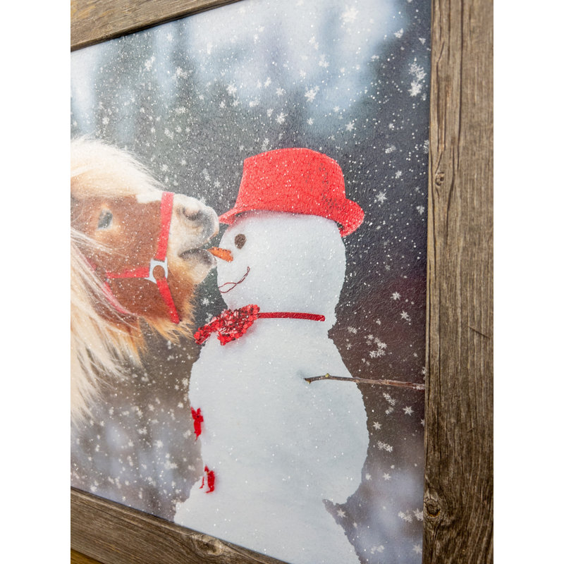 Art saisonnier, cheval de bonhomme de neige