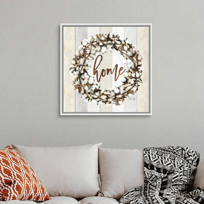 Reproduction d’art textuel sur toile, "maison en coton" par Marla Rae