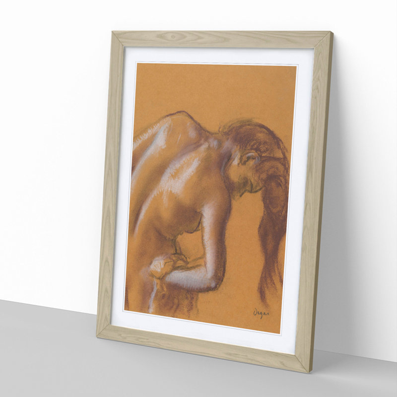 Study of a Nude Woman Vol.3 by Edgar Degas - Framed Print, 48cm H x 36cm W x 2cm D, Oak Framed