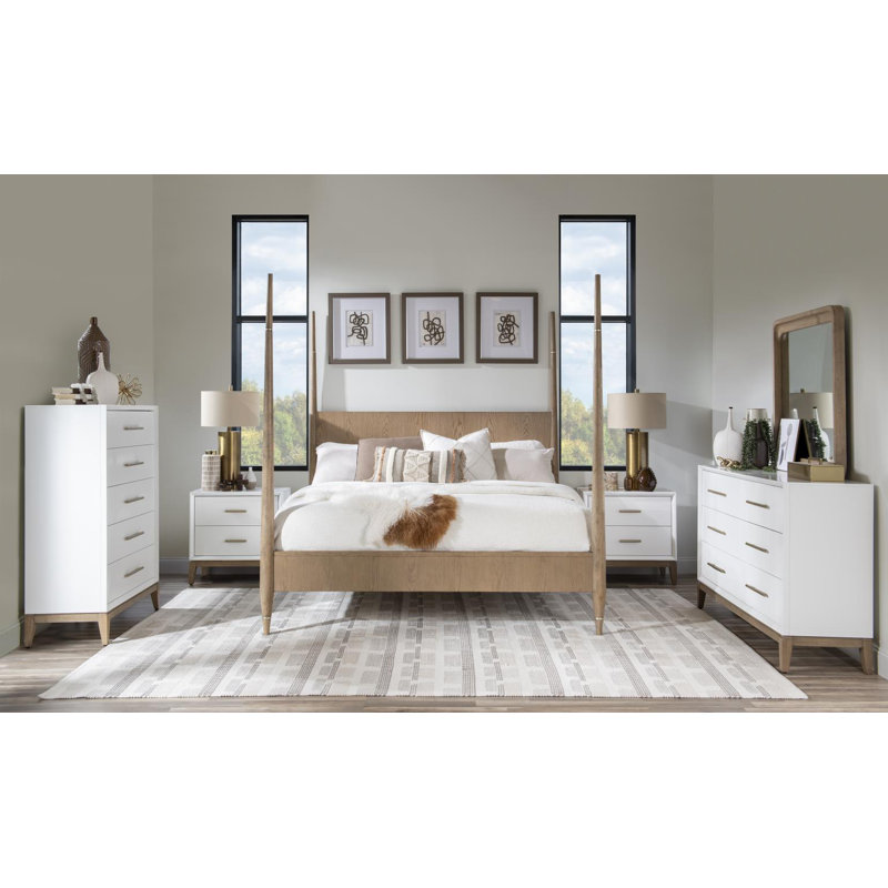 Lit à baldaquin complet Melrose, Grand lit