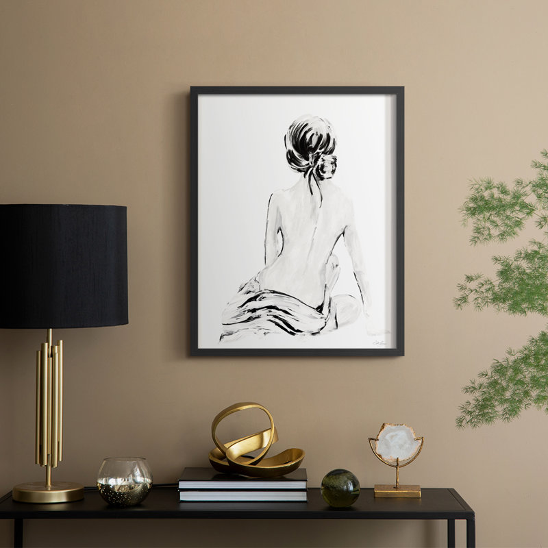 Impressionniste, impressionnant, nu doux I, impression encadrée - bois massif, Black, H 11 po x l 9 po