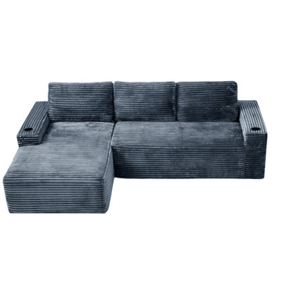 104 Inch Cloud Sectional Couch,Modern Modular Sectional Sofa With Deep Seat,Corduroy Boneless Couches With L-Shape Chaise For Living Room Bedroom,No Assembly Required