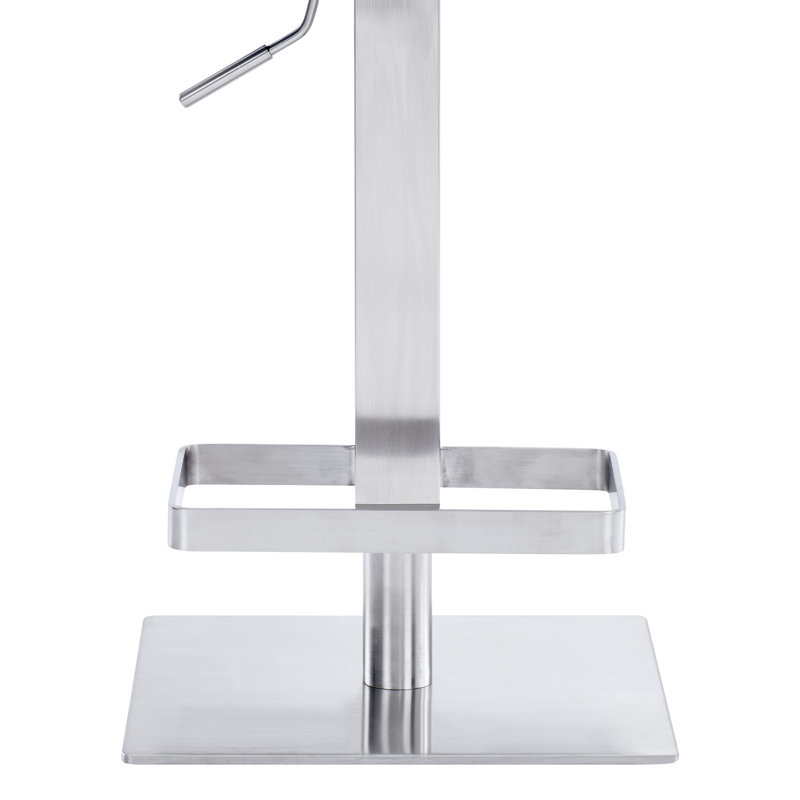 Tabouret de bar Bucoli, Acier inoxydable brossé, Blanc