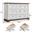 Commode 6 tiroirs style campagnard avec base en bois, commode rustique en bois, rangement pour commode pour chambre à coucher, salon, belle et robuste