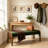 Chenille Upholstered Bench With Solid Wood Leg-928347070