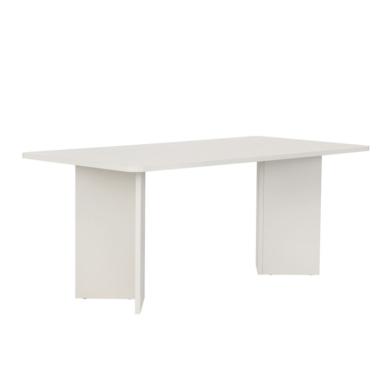 Modern White Dining Table, 70.9 x 29.5 x 35.4 inches | 100% Melamine Coated Particle Board, Thickness: 1.0 inches | Stylish Solid Color Design, Durable with 154.3 lbs Capacity | Perfect for Contemporary Dining Rooms