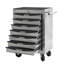 Coffre à outils à 7 tiroirs en métal avec glissières à roulement à billes, armoire de rangement verrouillable en acier sur roulettes pivotantes pour l'organisation d'ateliers.