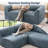 121.8" Upholstered Sectional Modern Chenille Modular Compression Banquette Sofa Dining Booth-494645476-494645483