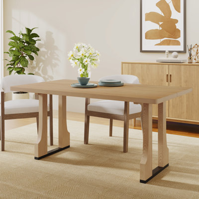 Case 63" Rectangular Dining Table With Solid Wood Legs
