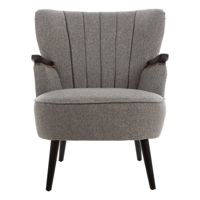 Alder Creek Upholstered Wingback Chair, Grey, Black