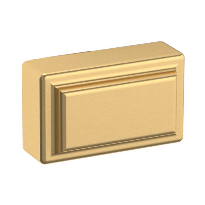 4425 Rectangle Raised Knob, Satin Brass