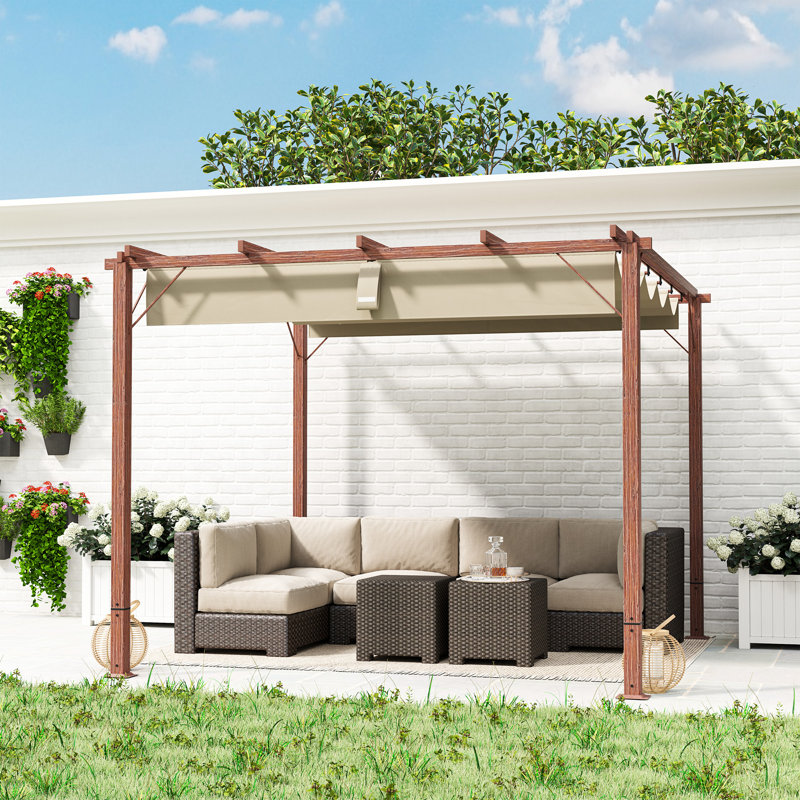 2.32m x 2.99m x 2.96m Pergola, Natural