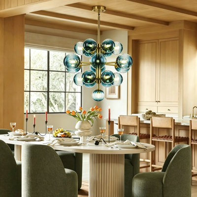 Scituate 19 - Light Glass Globes Bubble Kitchen Island Pendant Chandelier Light