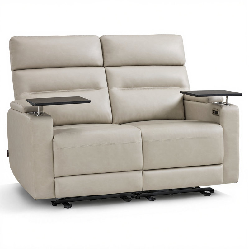 Causeuse inclinable électrique de 56 po de large avec USB et de type C pour petits espaces, causeuse pour véhicule récréatif avec table pivotante à 360 °
