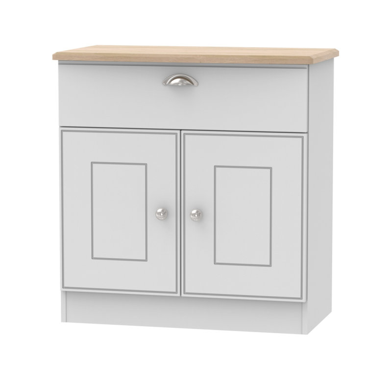 Fully Assembled McVille 76 Cm Wide 1 Drawer Sideboard, Grey/Oak