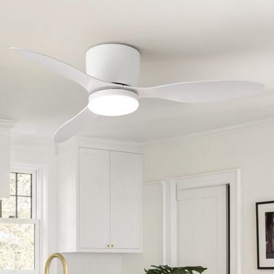 Alrahman 42-inch Flush Mount Farmhouse Ceiling Fan with LED Lights