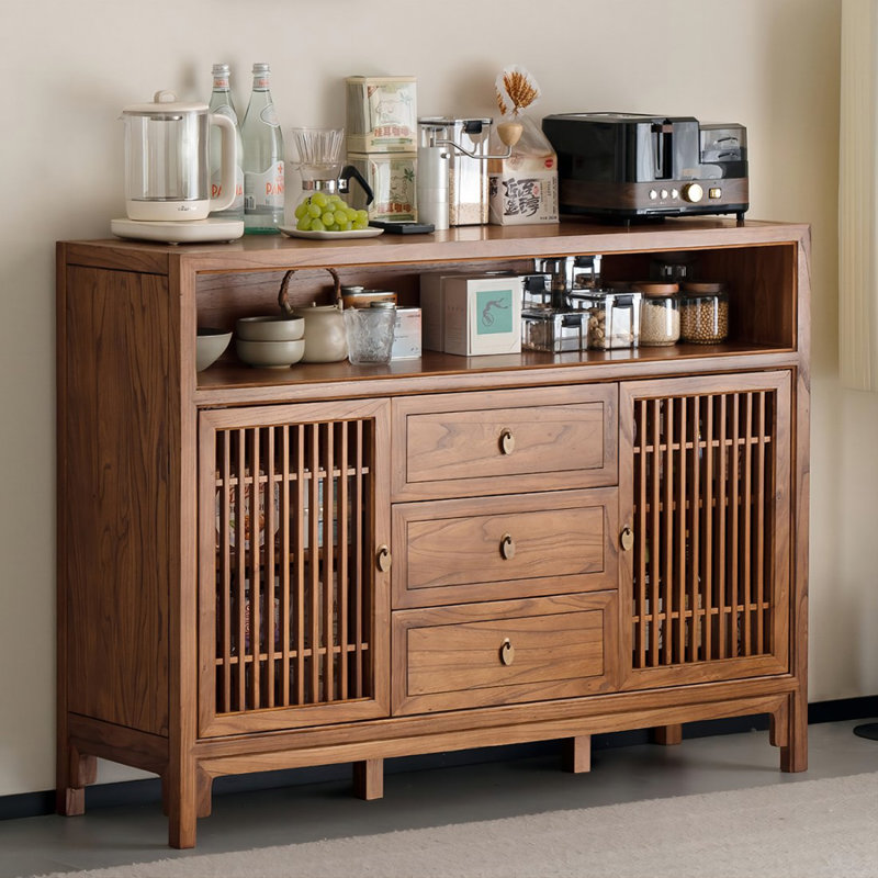 Modern Walnut Solid Wood Sideboard