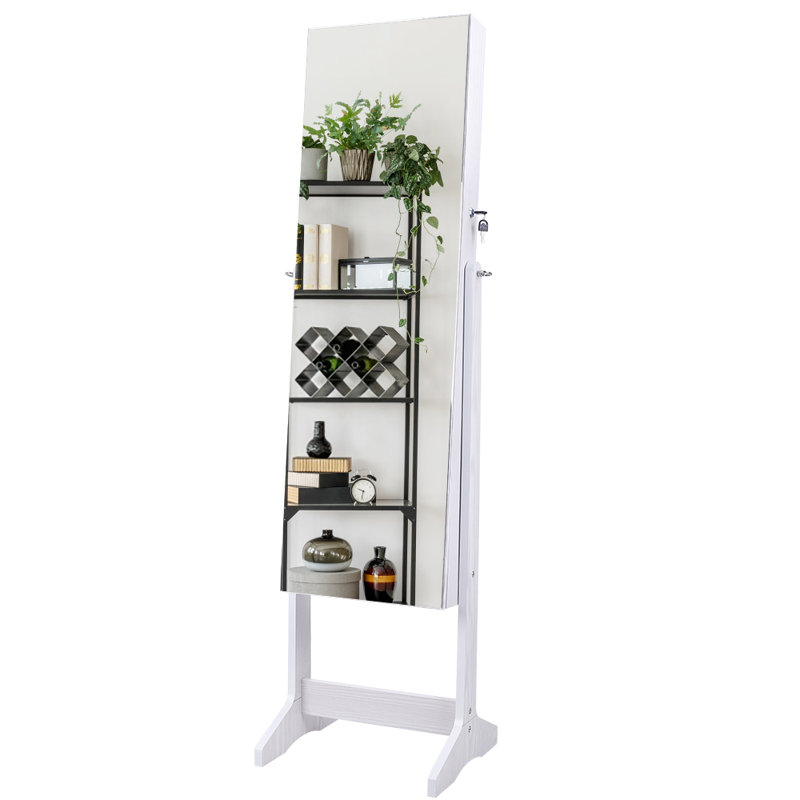 Armoire à bijoux avec miroir Danaisa, Blanc